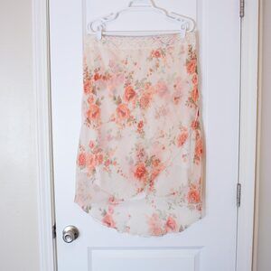 VTG XL Fashion Bug Sheer Floral Midi Skirt Overlay Lace Fairycore | Light Spring